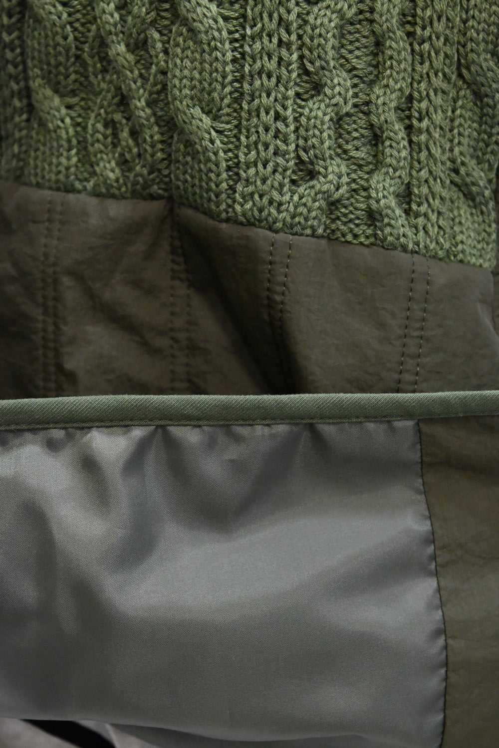 ≪SALE≫Knit & Quilted Collarless Outerwear