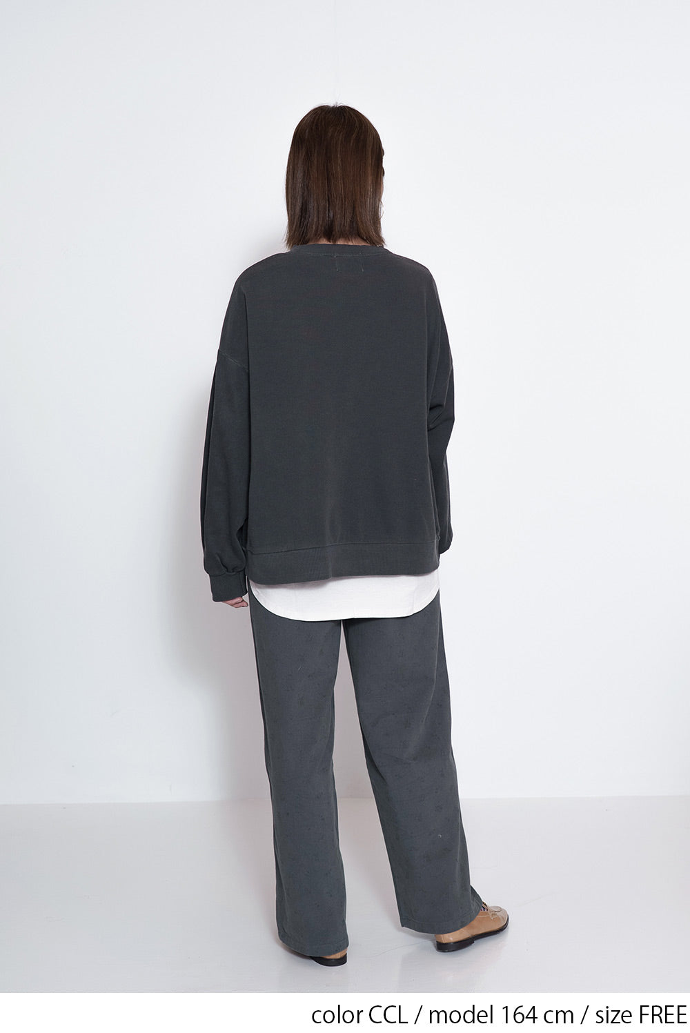 ≪SALE≫College Embroidery Pigment Brushed Fleece Sweatshirt