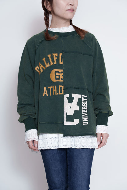 ≪SALE≫Brushed Fleece Patchwork Logo Sweatshirt