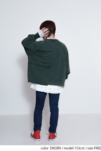 ≪SALE≫Brushed Fleece Patchwork Logo Sweatshirt