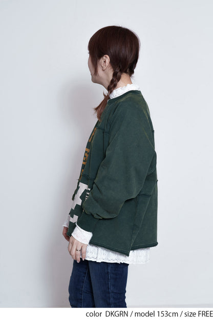 ≪SALE≫Brushed Fleece Patchwork Logo Sweatshirt