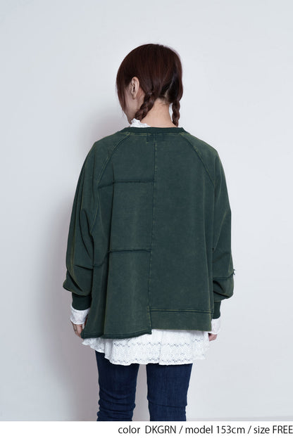 ≪SALE≫Brushed Fleece Patchwork Logo Sweatshirt