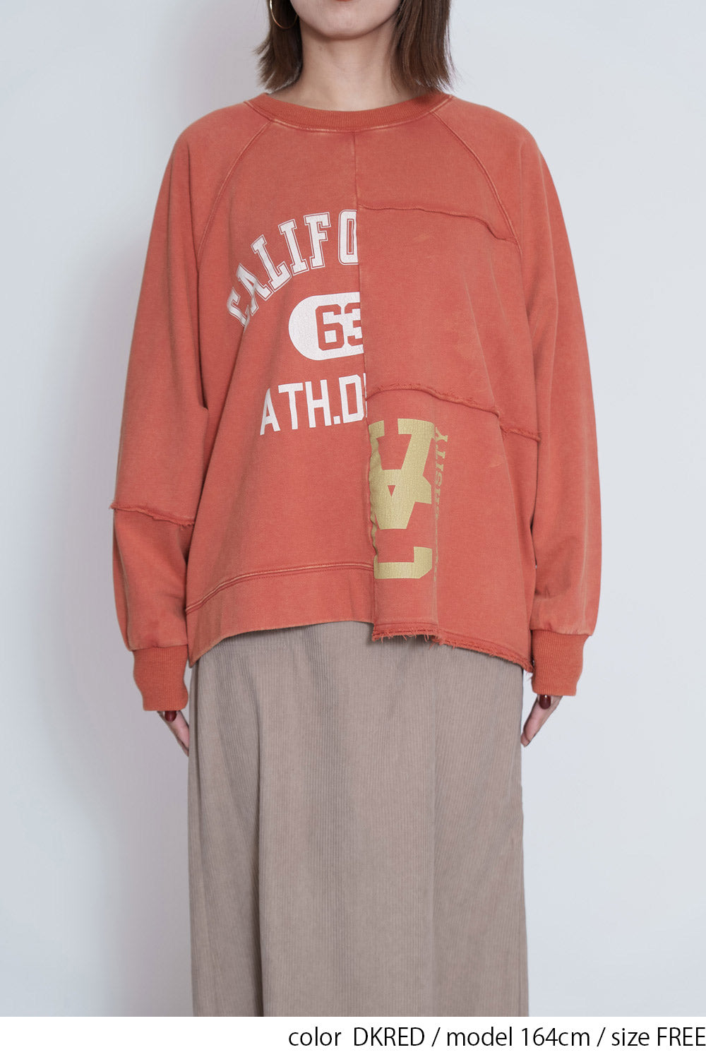 ≪SALE≫Brushed Fleece Patchwork Logo Sweatshirt