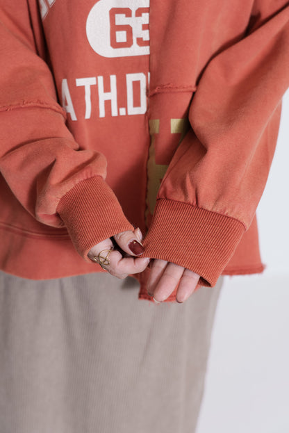 ≪SALE≫Brushed Fleece Patchwork Logo Sweatshirt