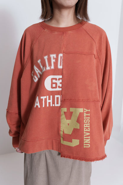 ≪SALE≫Brushed Fleece Patchwork Logo Sweatshirt