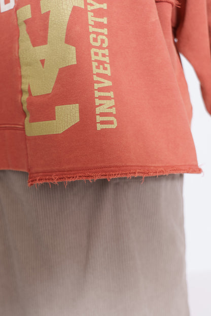 ≪SALE≫Brushed Fleece Patchwork Logo Sweatshirt