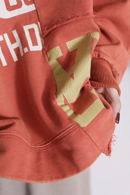 ≪SALE≫Brushed Fleece Patchwork Logo Sweatshirt
