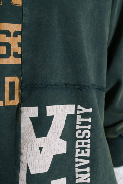 ≪SALE≫Brushed Fleece Patchwork Logo Sweatshirt