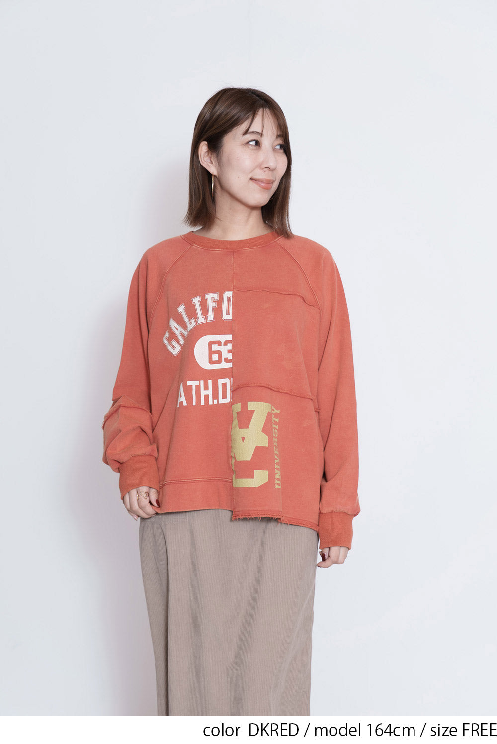 ≪SALE≫Brushed Fleece Patchwork Logo Sweatshirt
