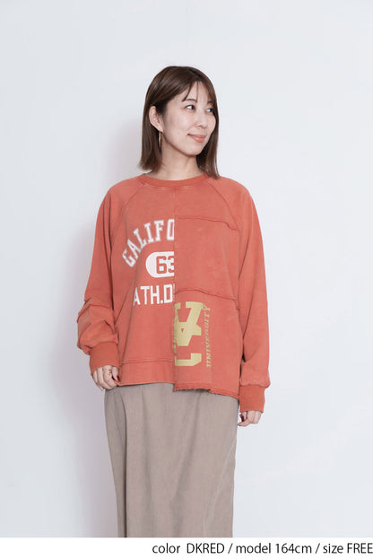 ≪SALE≫Brushed Fleece Patchwork Logo Sweatshirt