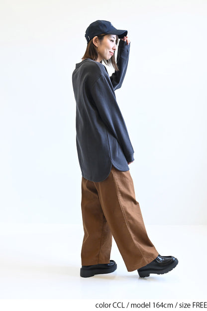 ≪SALE≫Brushed Fleece Rounded Hem Loose Tunic