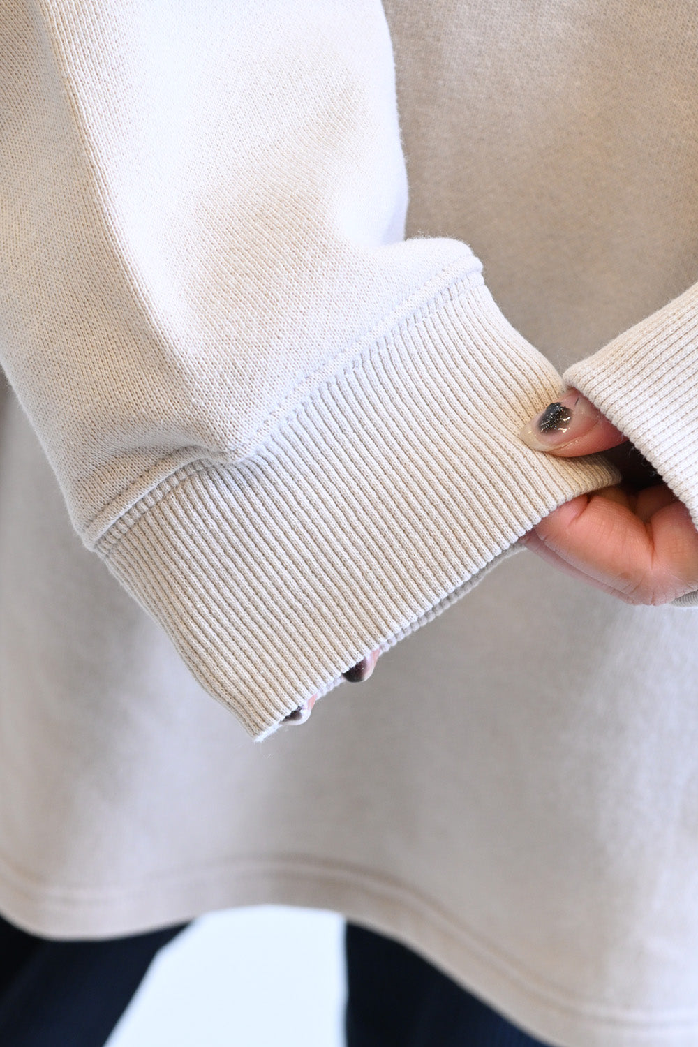 ≪SALE≫Brushed Fleece Rounded Hem Loose Tunic