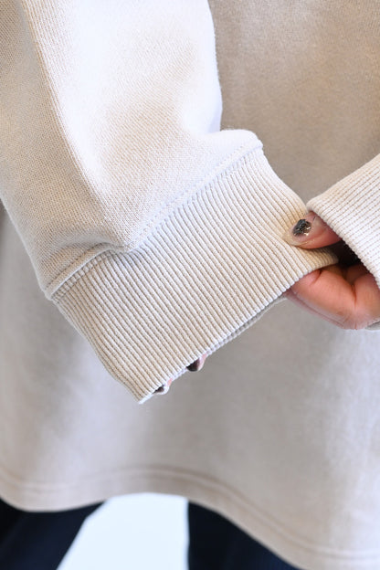≪SALE≫Brushed Fleece Rounded Hem Loose Tunic