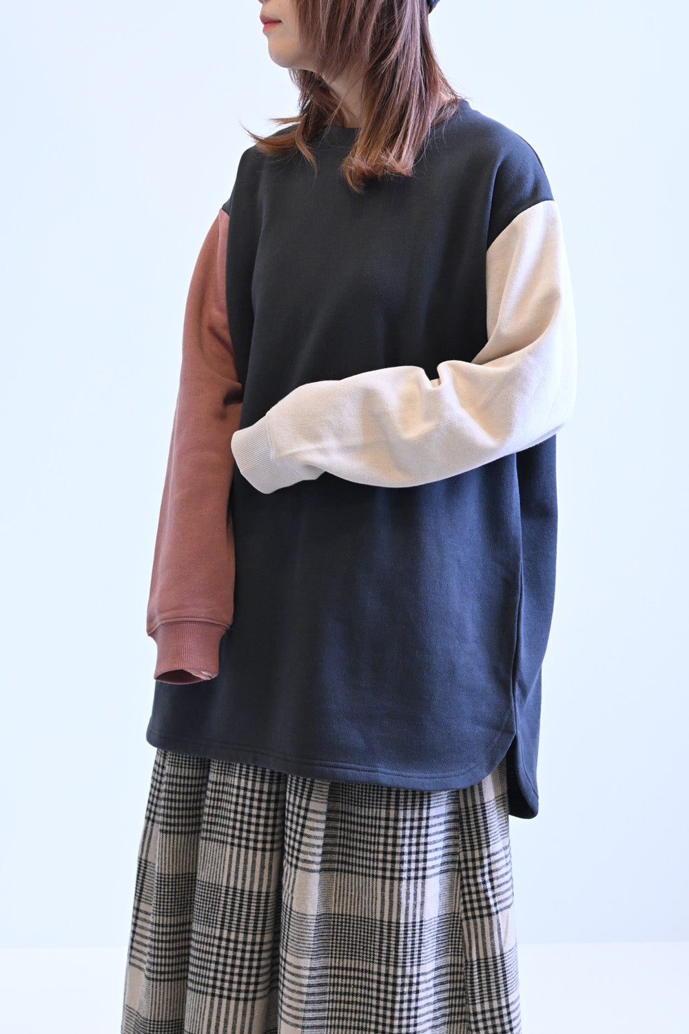 ≪SALE≫Brushed Fleece Rounded Hem Loose Tunic