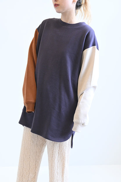 ≪SALE≫Brushed Fleece Rounded Hem Loose Tunic