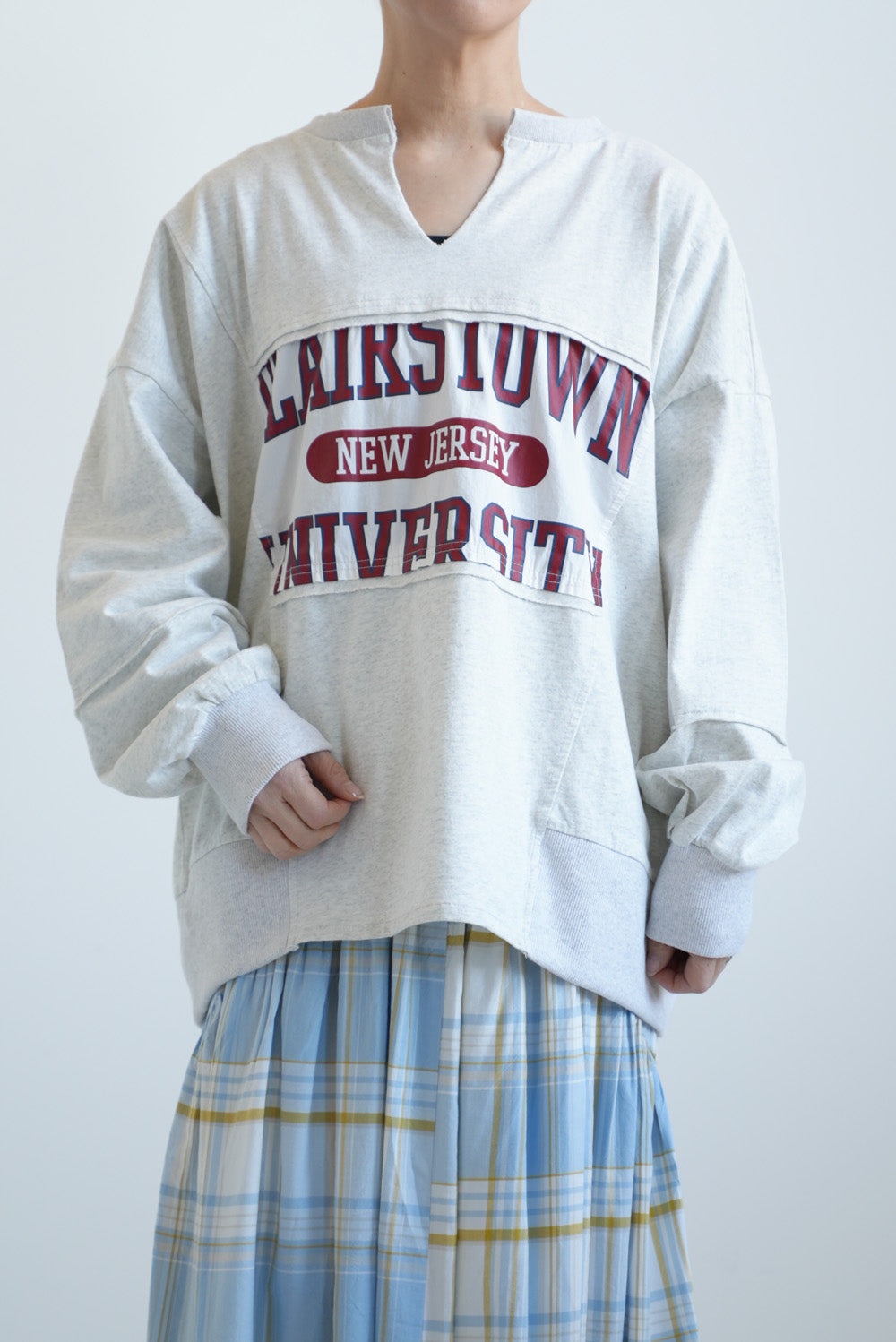 ≪SALE≫ Powder Wash Panel Print Pullover