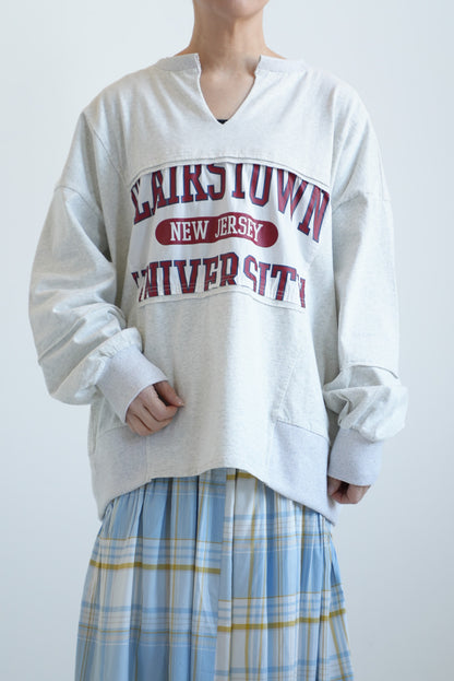 ≪SALE≫ Powder Wash Panel Print Pullover