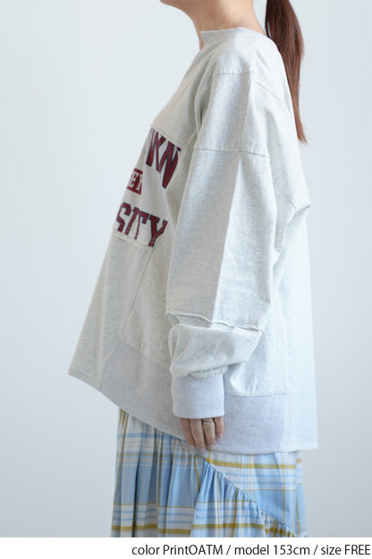 ≪SALE≫ Powder Wash Panel Print Pullover