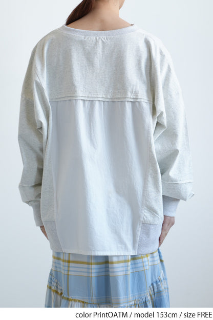 ≪SALE≫ Powder Wash Panel Print Pullover