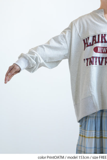 ≪SALE≫ Powder Wash Panel Print Pullover