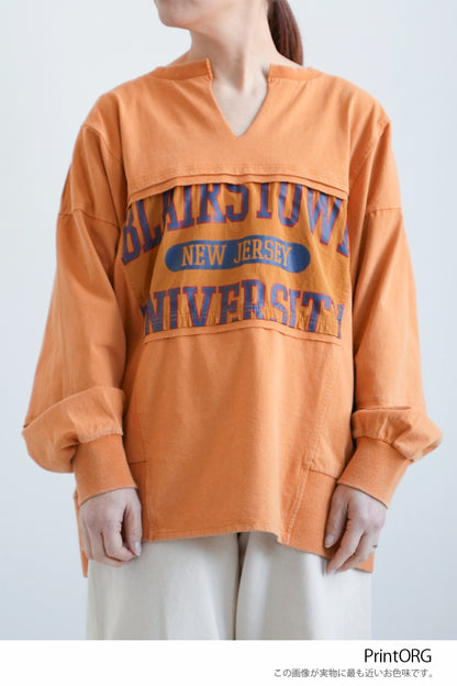 ≪SALE≫ Powder Wash Panel Print Pullover