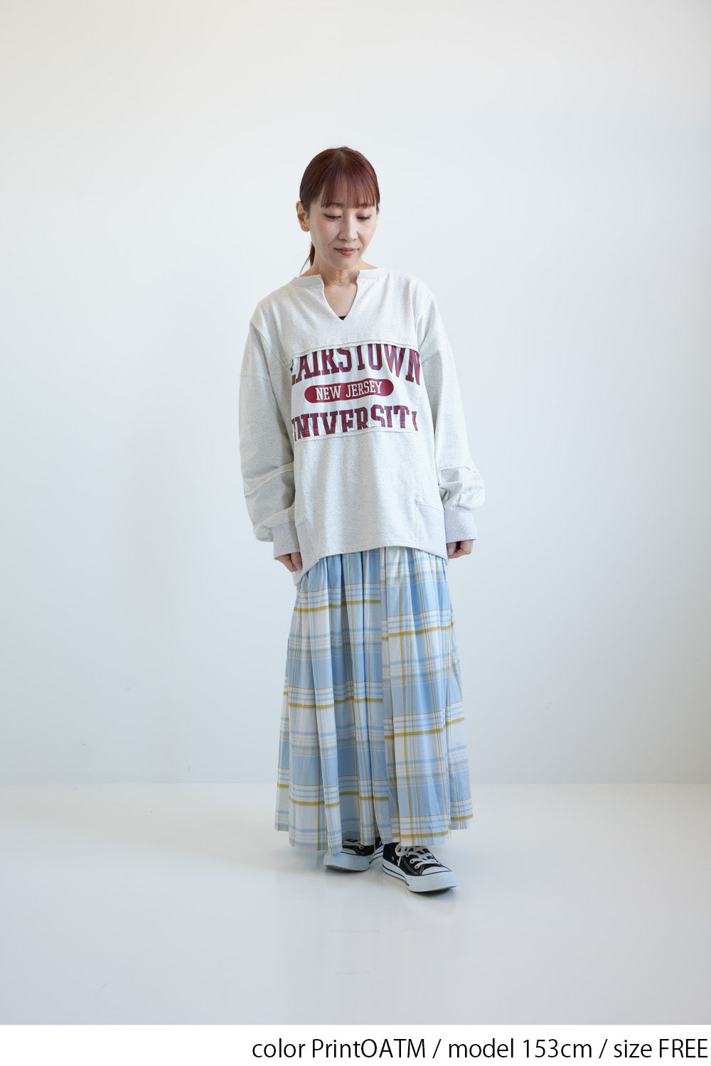 パウダー加工切替プリントプルオーバー