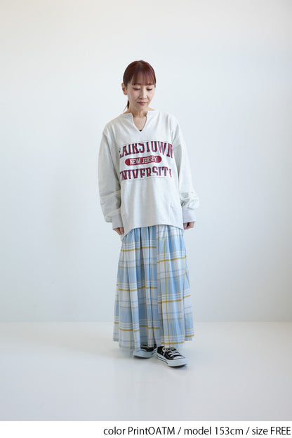 ≪SALE≫ Powder Wash Panel Print Pullover