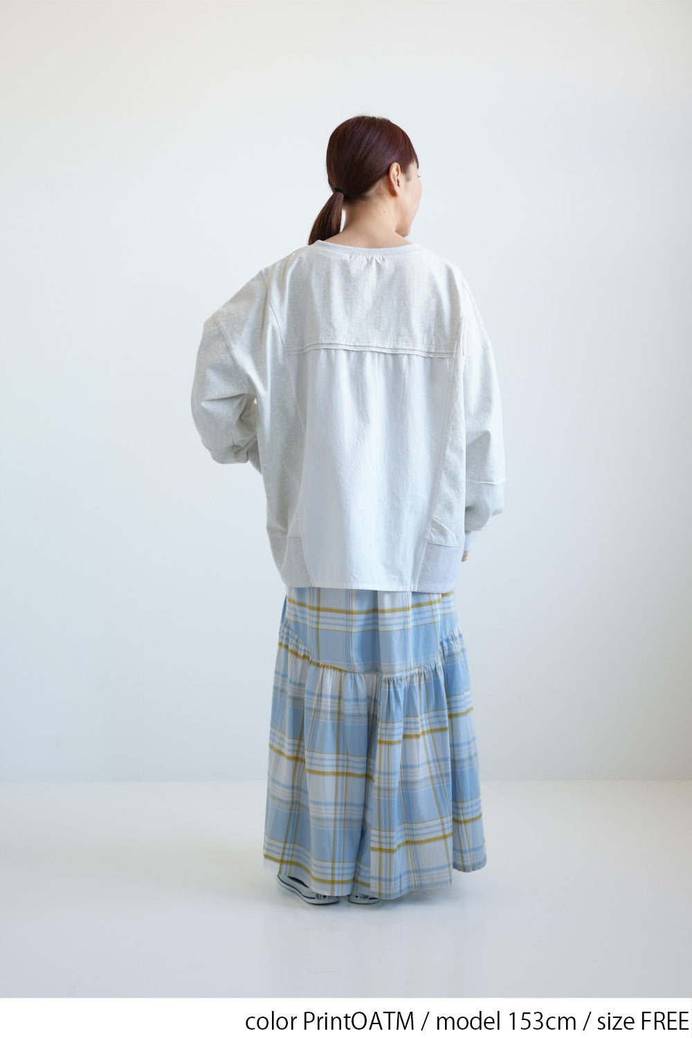 ≪SALE≫ Powder Wash Panel Print Pullover