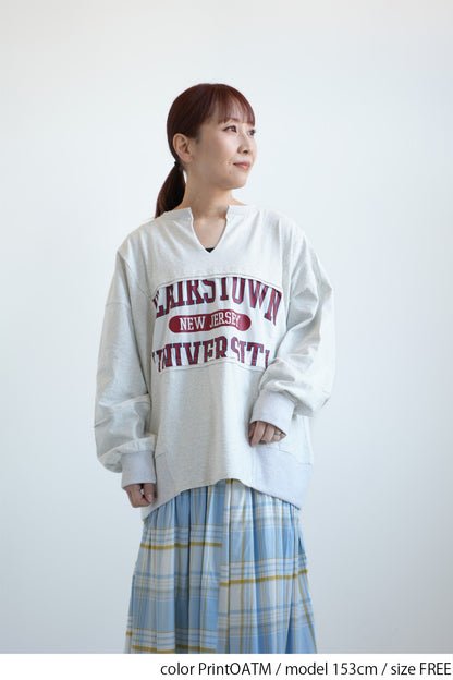 ≪SALE≫ Powder Wash Panel Print Pullover