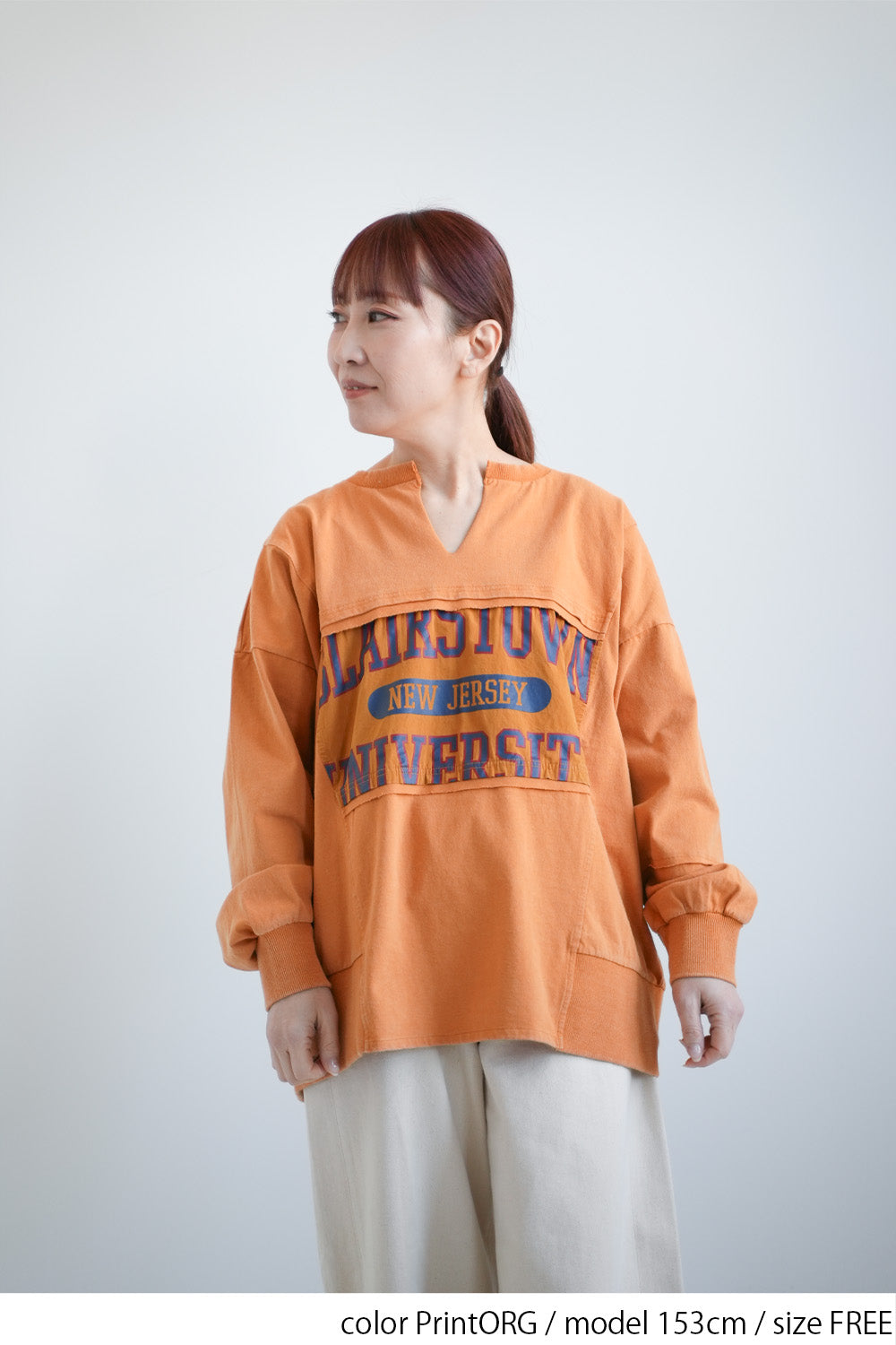 ≪SALE≫ Powder Wash Panel Print Pullover