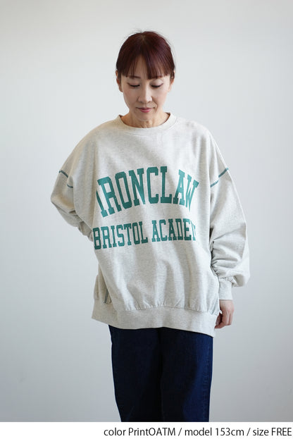 Fleece Logo Color-Blocked Stitch Big Pullover