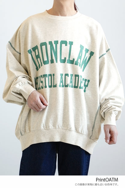 Fleece Logo Color-Blocked Stitch Big Pullover
