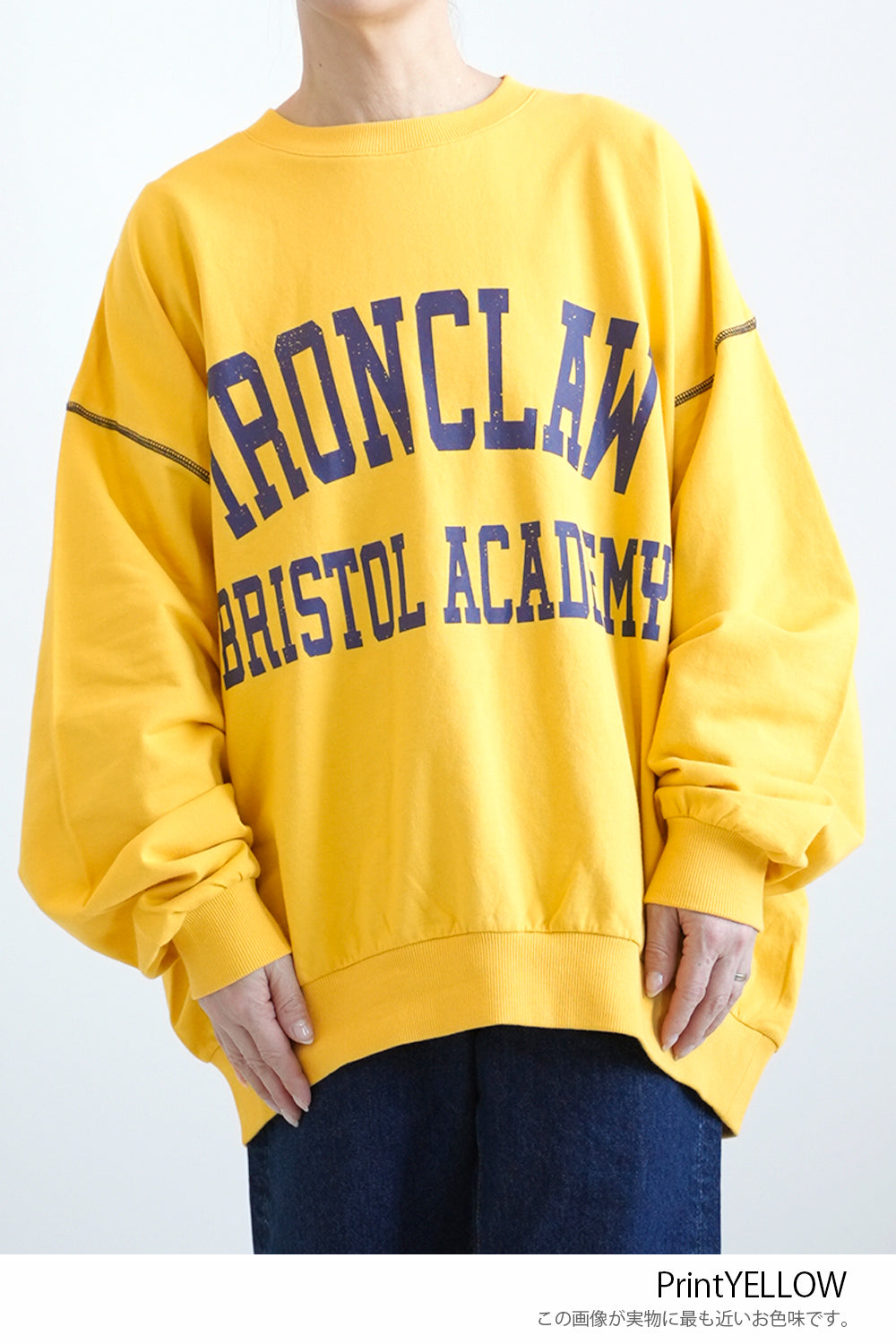 Fleece Logo Color-Blocked Stitch Big Pullover