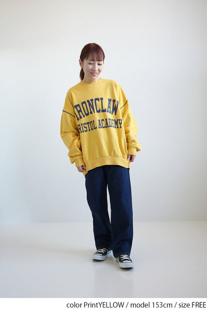 Fleece Logo Color-Blocked Stitch Big Pullover