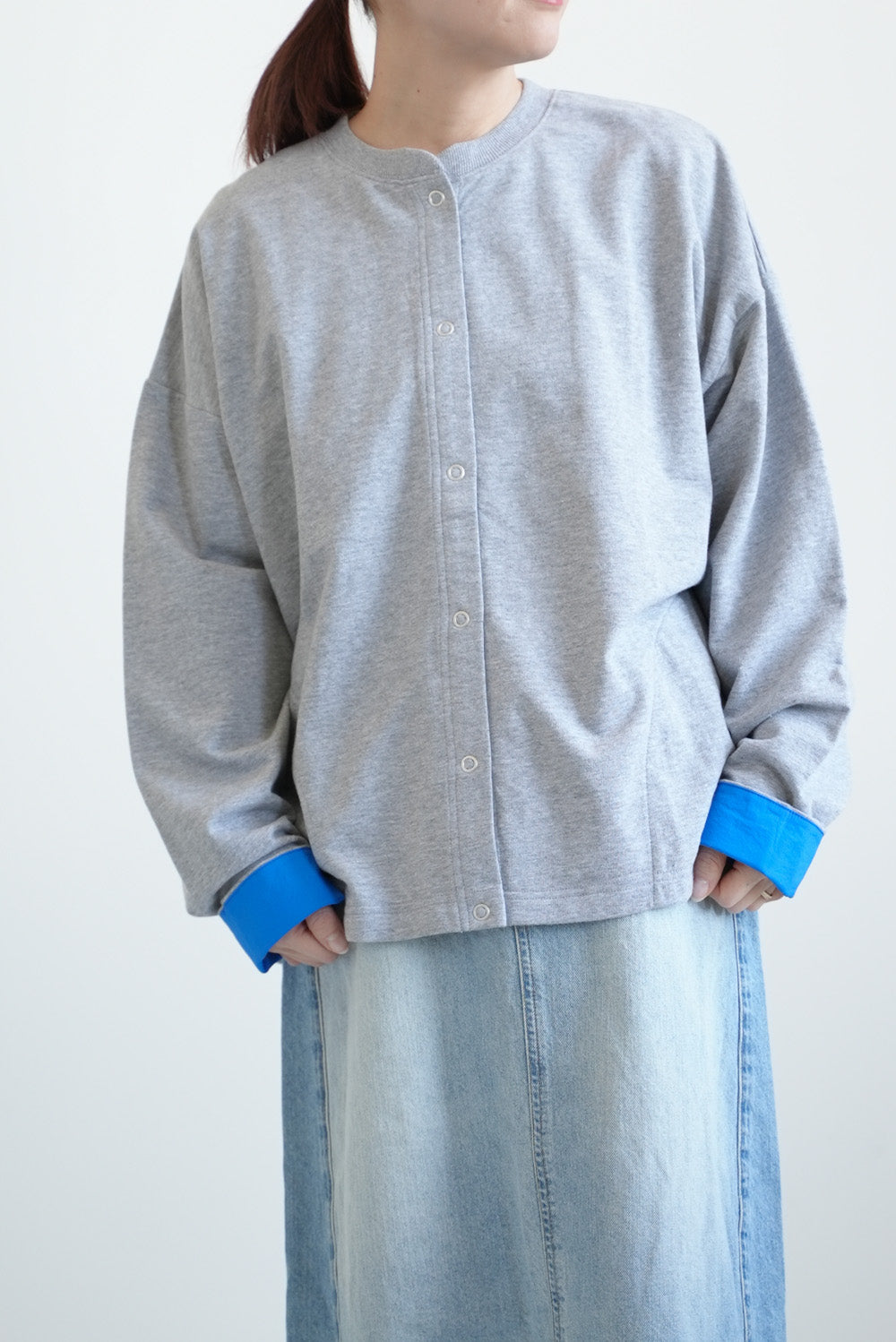 Fleece Color-Blocked Crew Cardigan