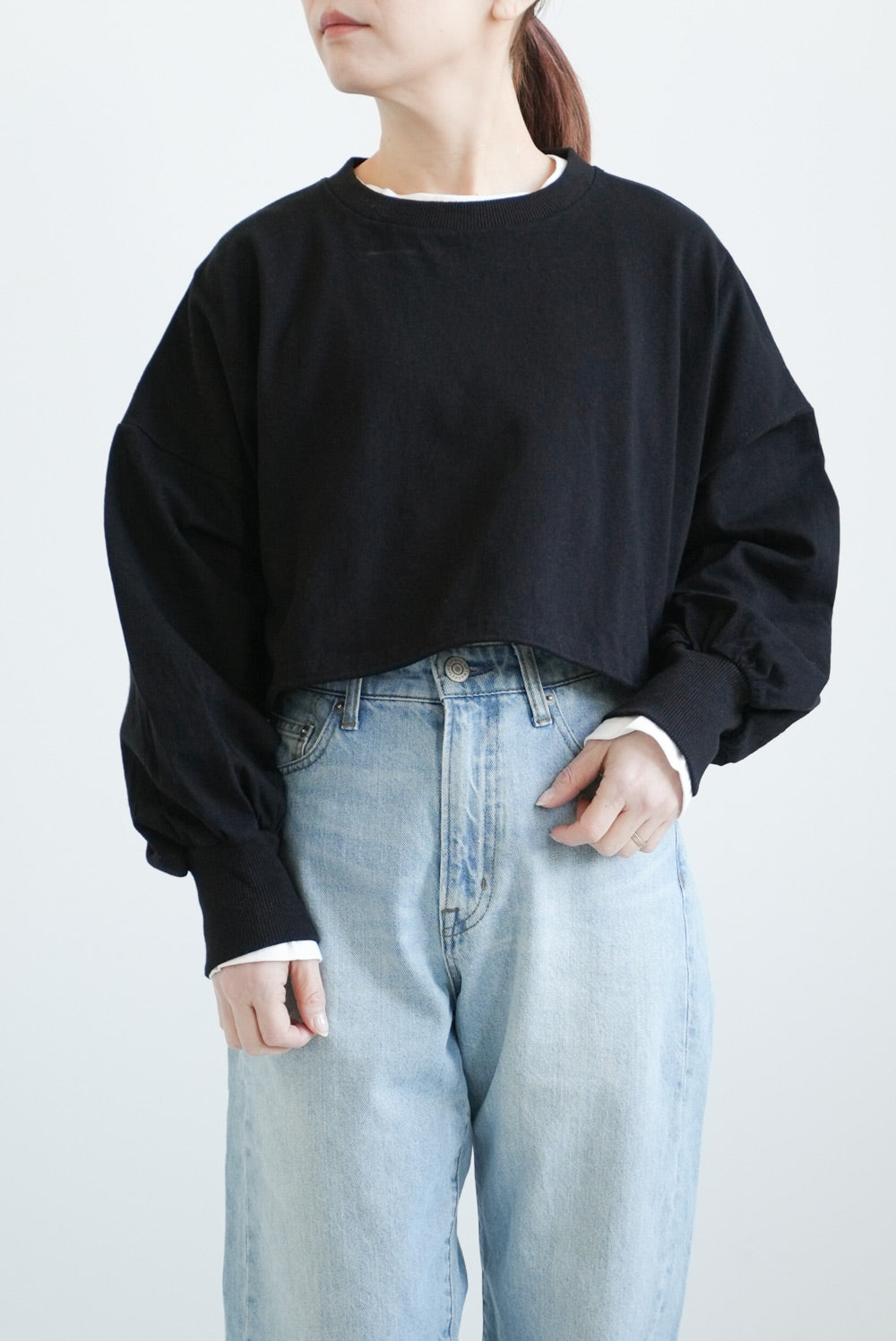 ショート丈レイヤードプルオーバー