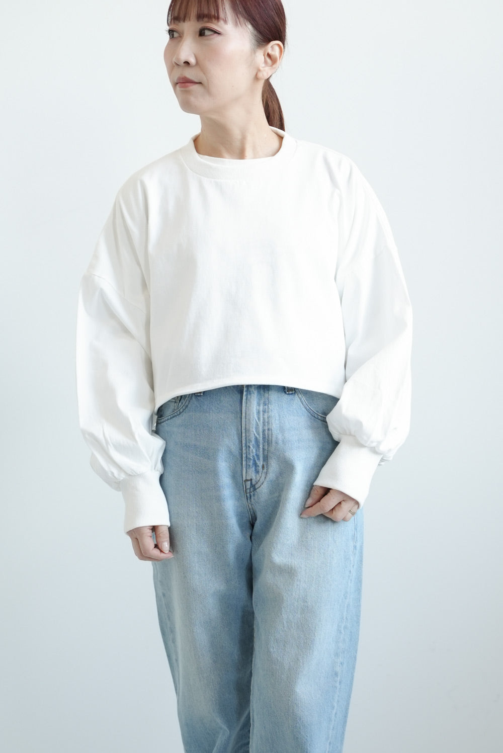 ショート丈レイヤードプルオーバー