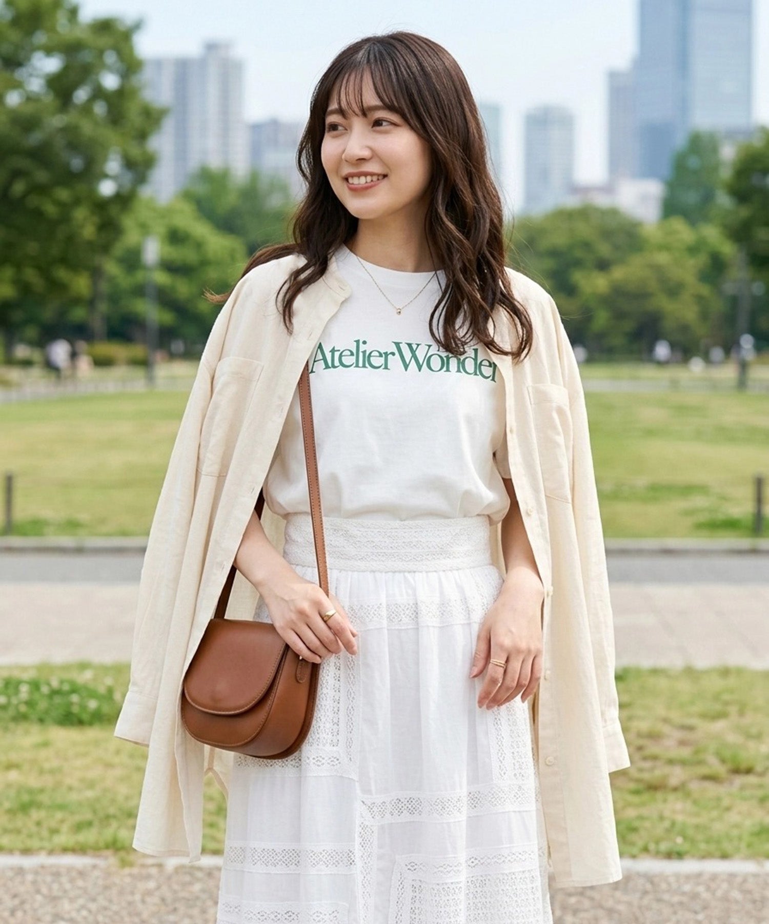 Light and Soft Cotton Long-Sleeve Shirt (with Pocket)