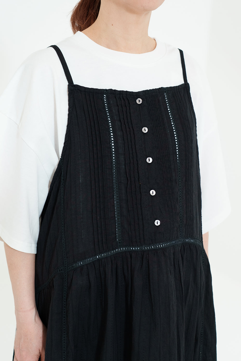 Light and Soft Cotton Dobby Stripe Camisole Dress