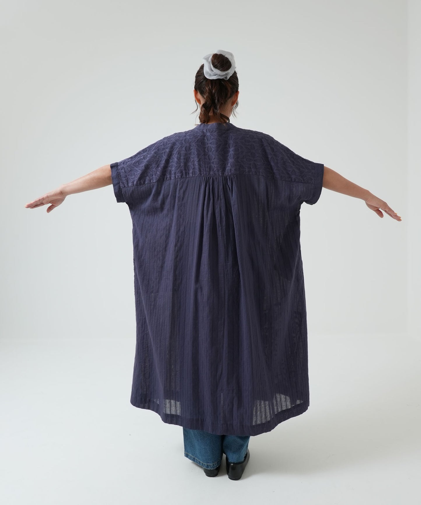 ふわ軽コットンパッチワーク刺繍レースワンピース