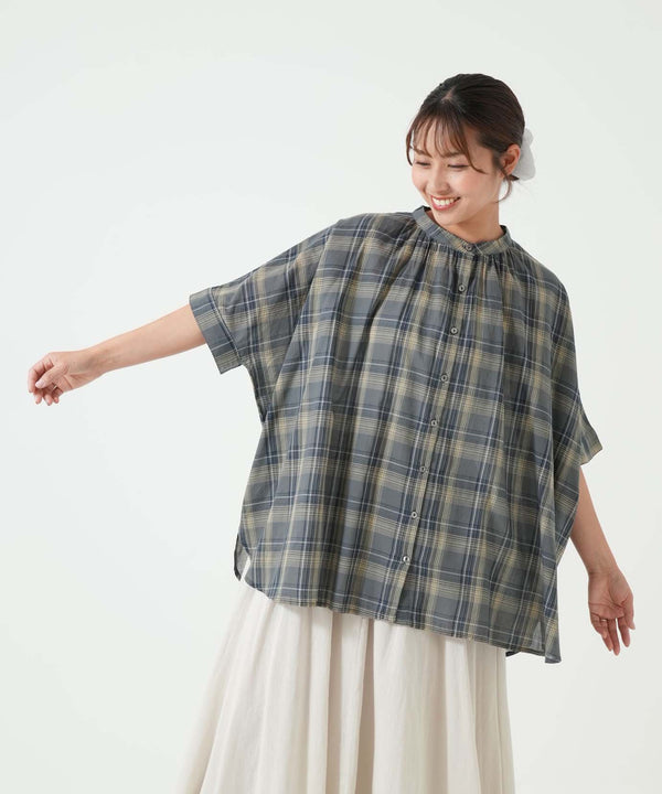 ふわ軽コットンシアー半袖チュニック