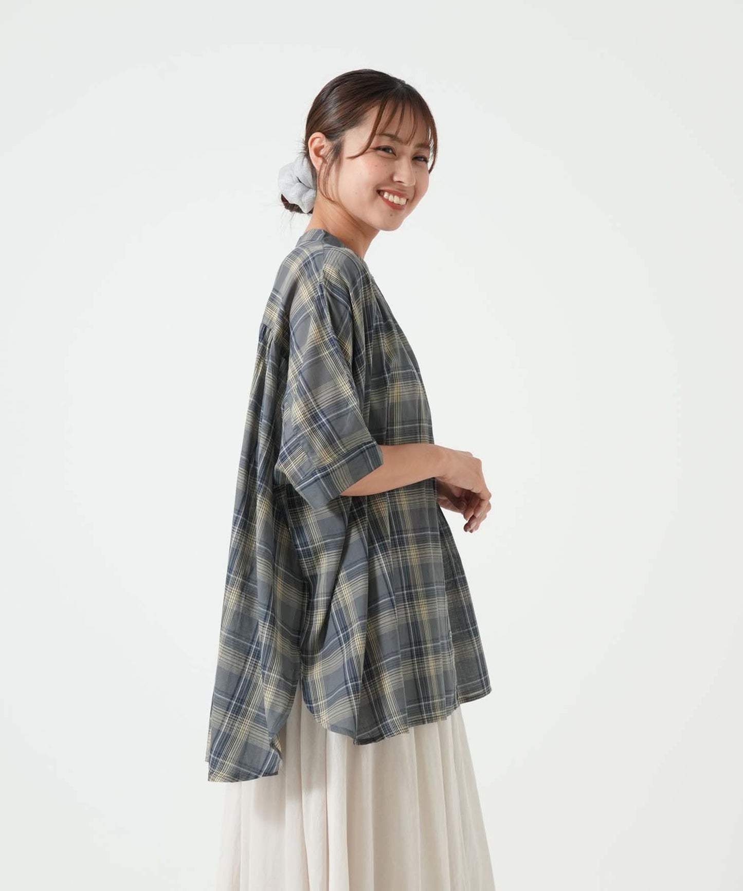 ふわ軽コットンシアー半袖チュニック
