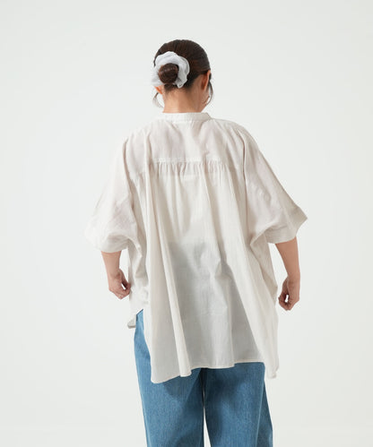 ふわ軽コットンシアー半袖チュニック