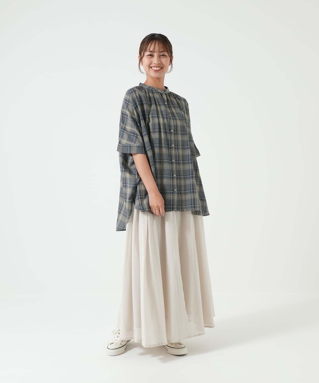 ふわ軽コットンシアー半袖チュニック
