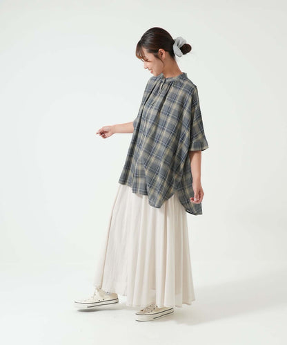 ふわ軽コットンシアー半袖チュニック