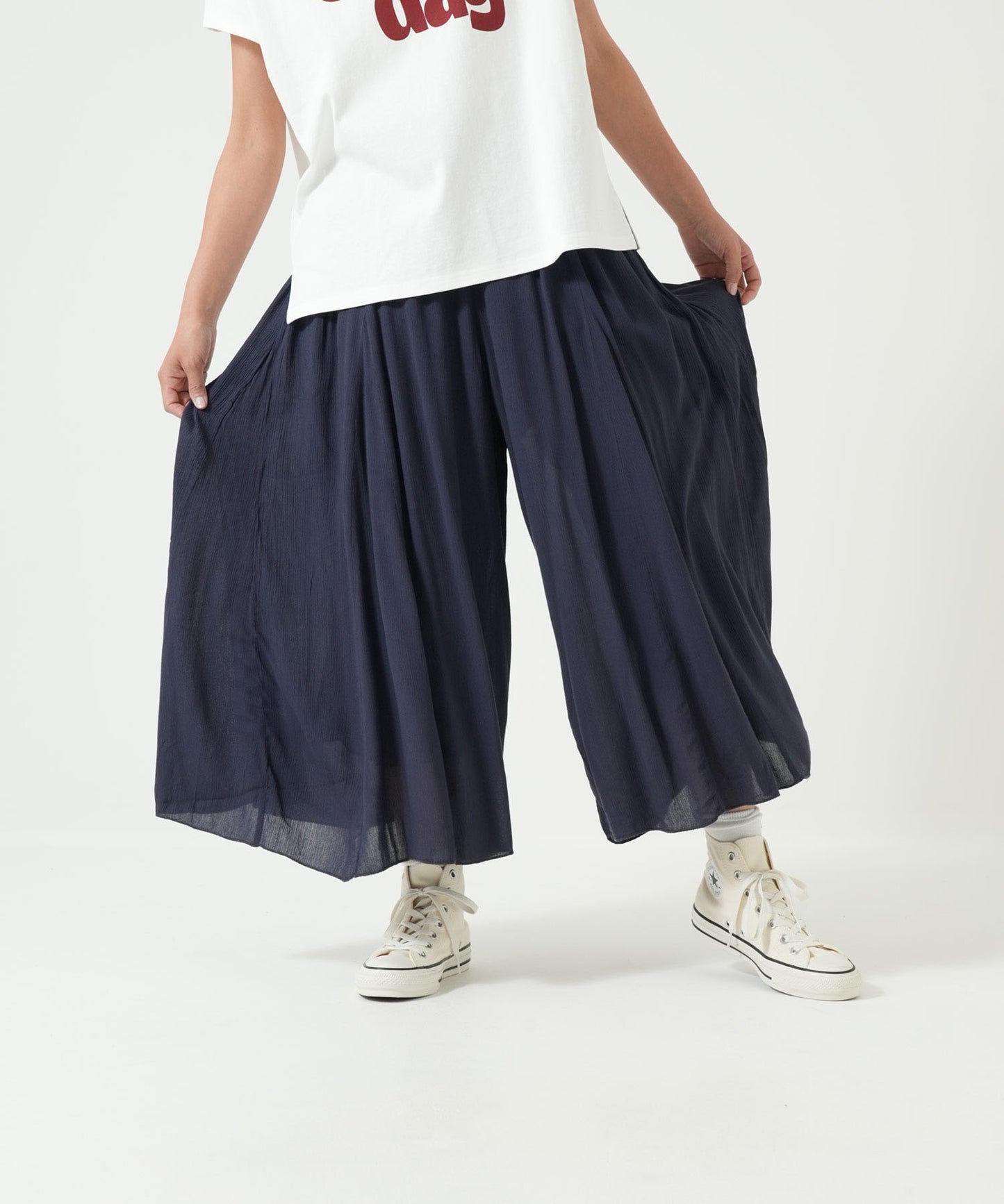 さらっと快適ワイドパンツ(裏地付き)