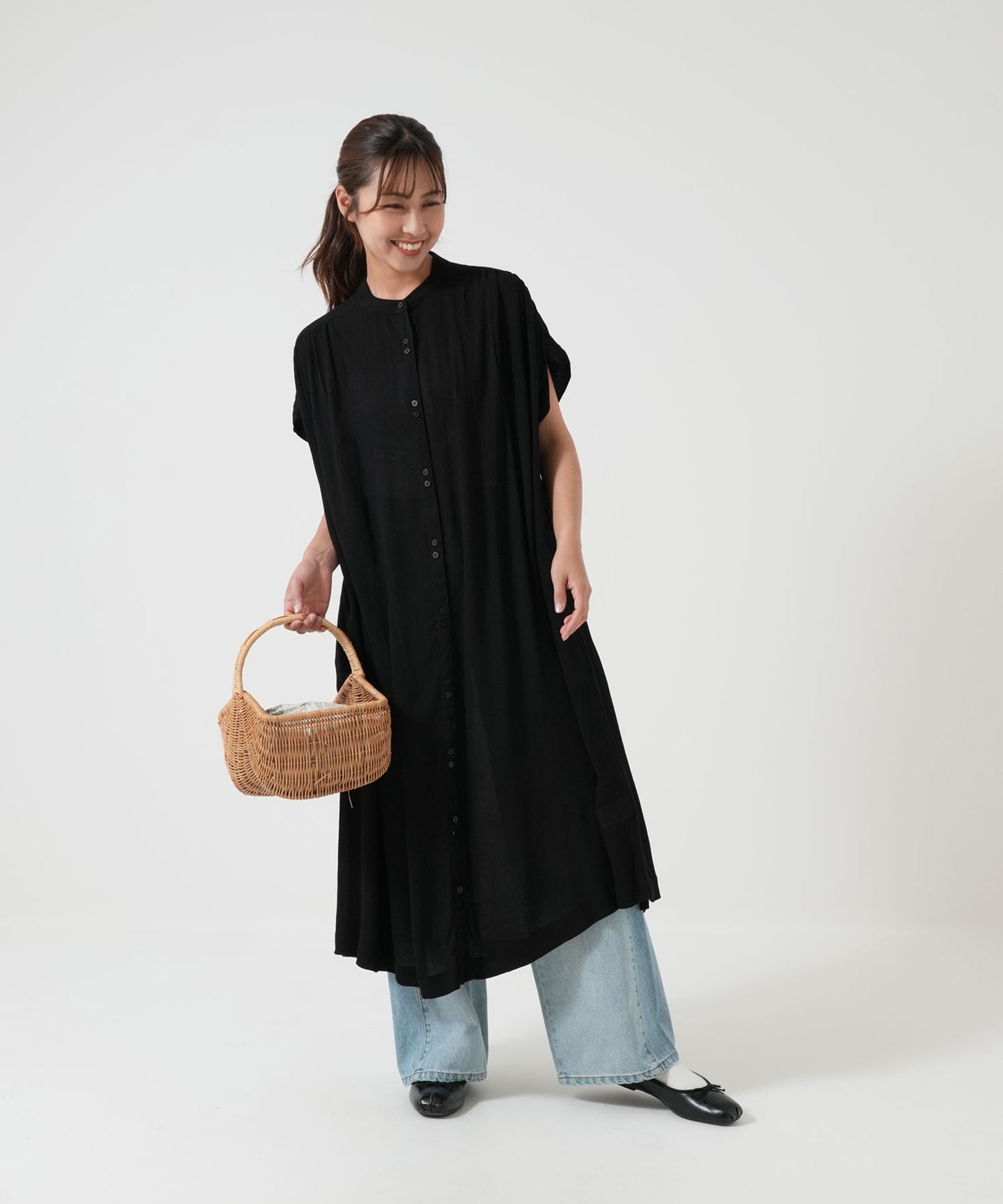 《5月21日入荷》さらっと快適フレンチスリーブワンピース