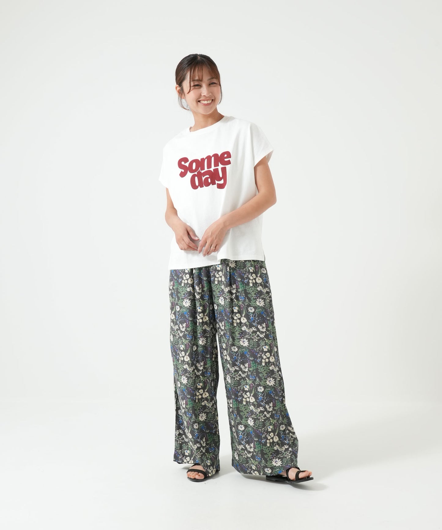 さらっと快適ゆったりワイドパンツ(裏地付き)