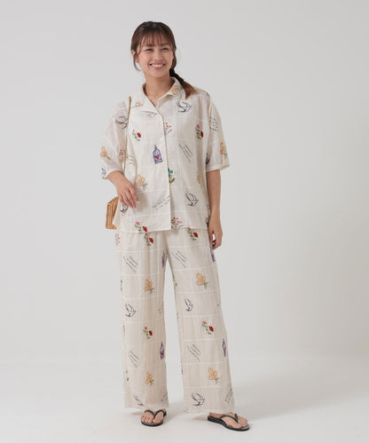 パッチワーク刺繍パンツ