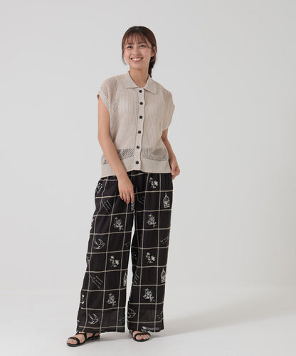 パッチワーク刺繍パンツ